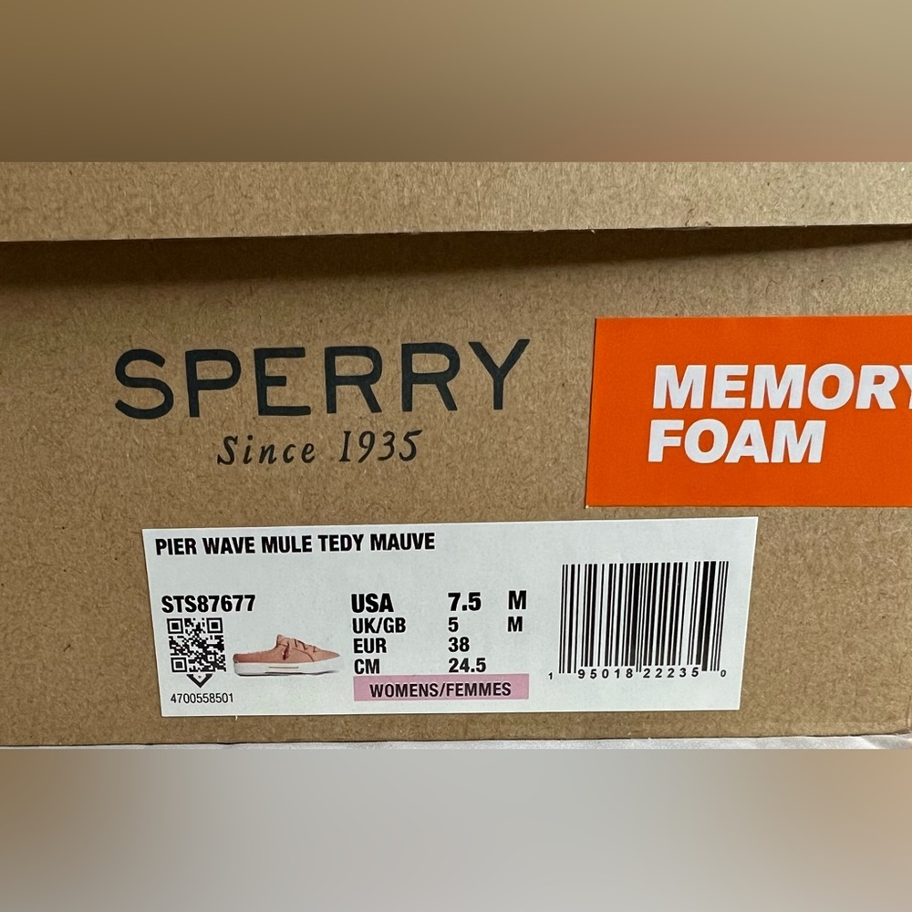 NWT Sperry Pier Wave Mule Teddy Mauve. Women’s size 7.5. - Picture 8 of 9